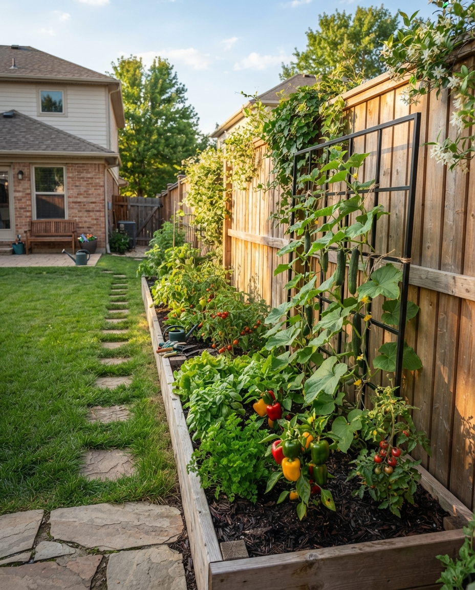 Place Raised Beds Along the Fence Line