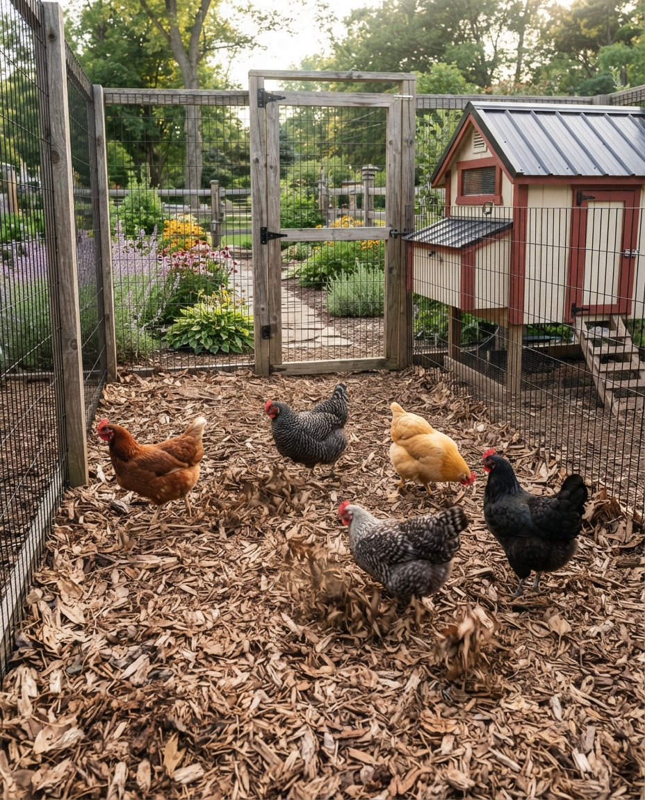 Create a Deep-Litter or Mulched Run Surface Instead of Trying to Preserve Grass