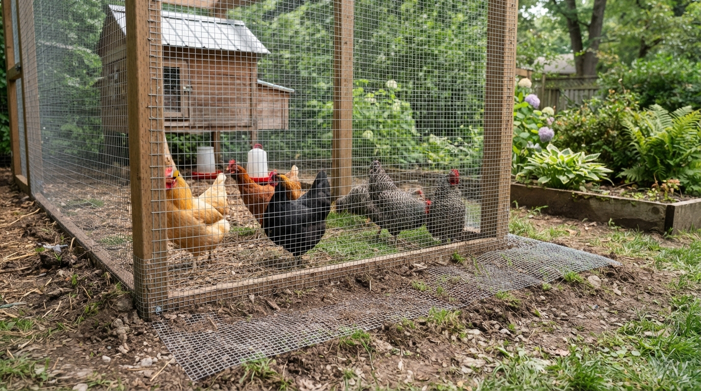 Hardware-Cloth Predator-Proofed Chicken Run