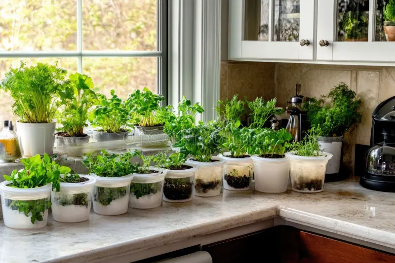 Kitchen Herb Garden Near the Hous