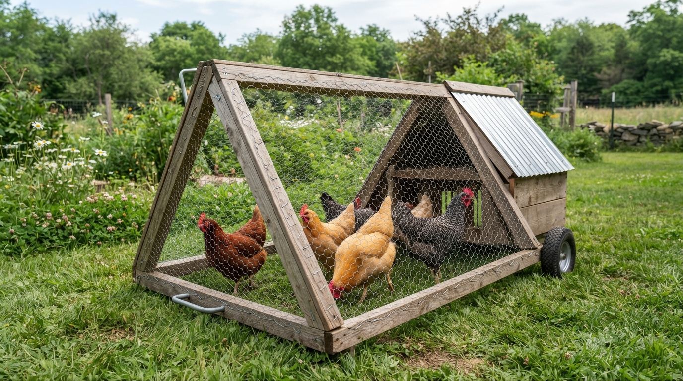 Mobile Chicken Tractor (A-Frame, 4x8 Feet)