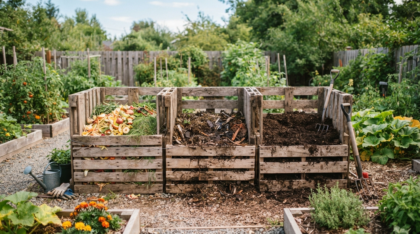 Pallet-Based Three-Bin Compost System