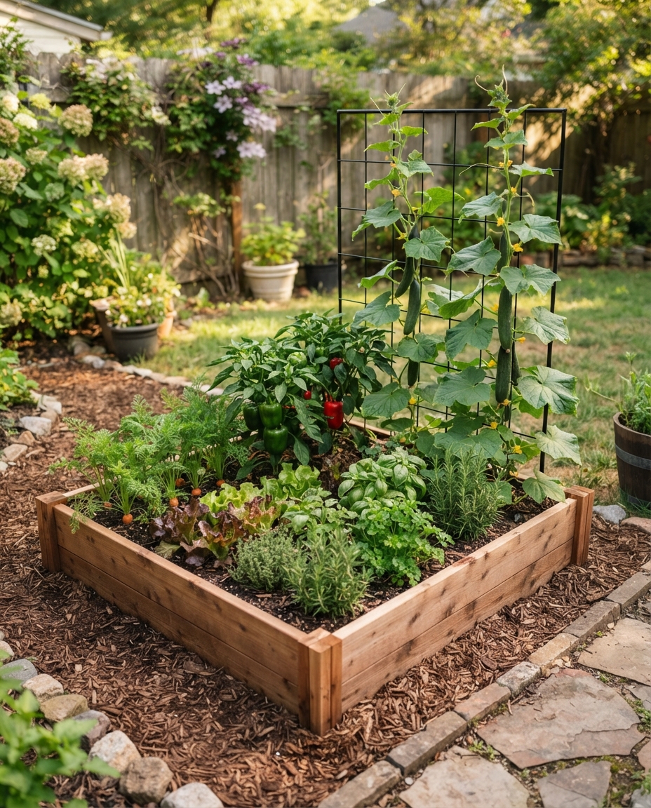 The Raised-Bed Corner Trellis