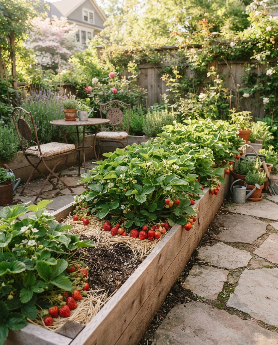 Use a Narrow Bed for Strawberries Along a Patio Edge