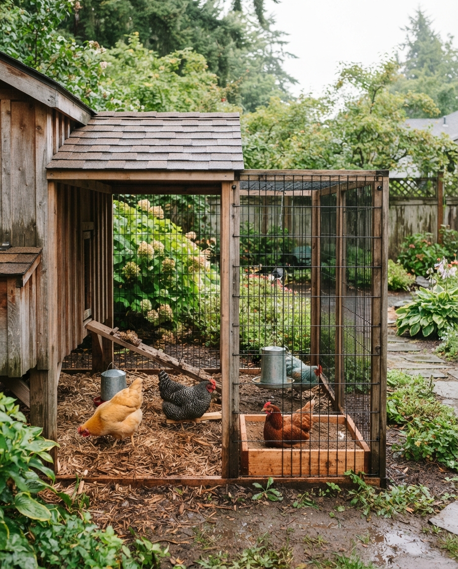 Use a Solid or Partially Solid Roof to Keep the Run Drier